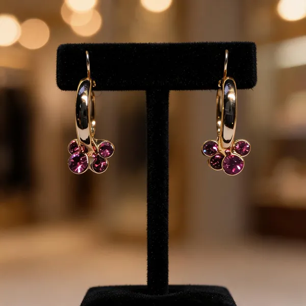 Black_And_Pink_Copper_Alloy_Stone_Drop_Earrings_For_Women
