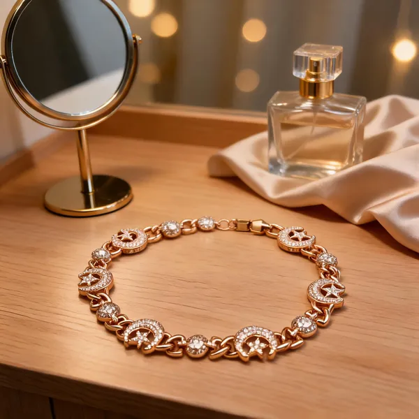 Gold_Copper_Alloy_Crystal_Link_Bracelet_For_Women