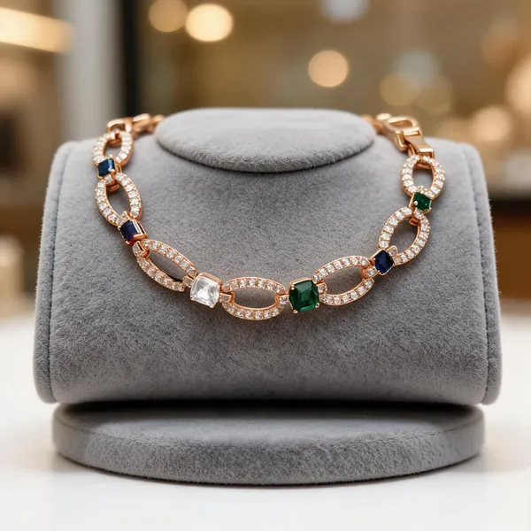 Gold_Copper_Alloy_Crystal_Link_Bracelet_For_Women