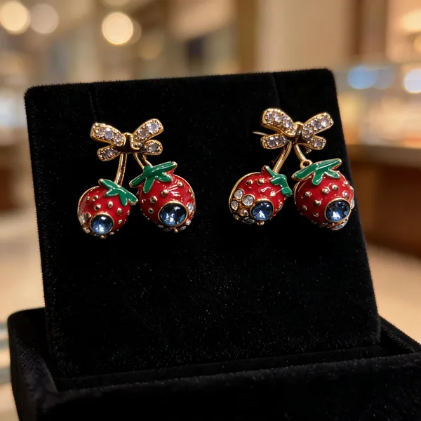 Red_Copper_Alloy_Crystal_Cherry_Earrings_For_Women