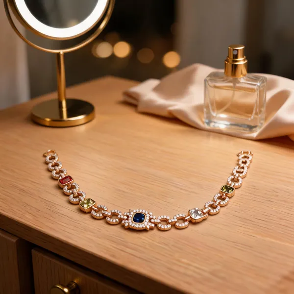 Gold_Copper_Alloy_Crystal_Link_Bracelet_For_Women