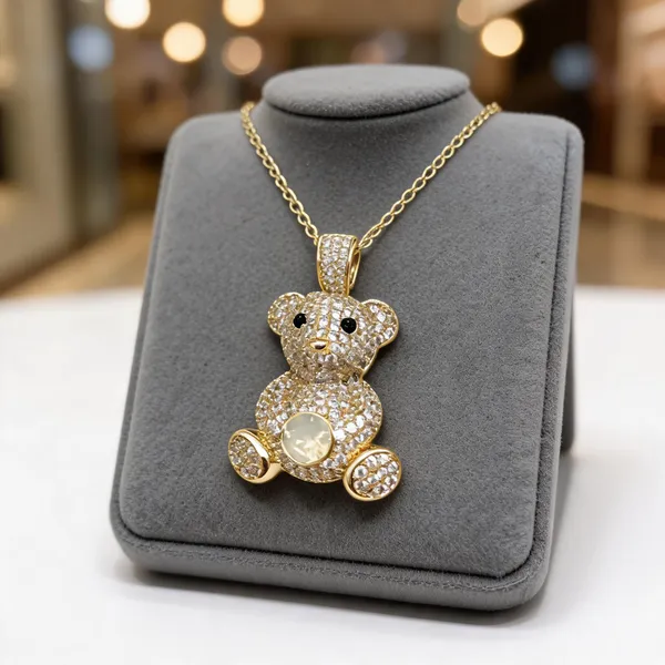 Gold_Copper_Alloy_Teddy_Bear_Pendant_Necklace_For_Women