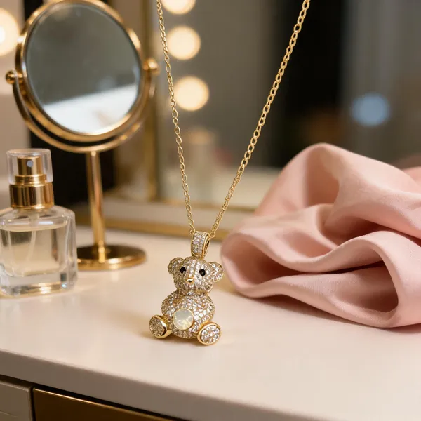 Gold_Copper_Alloy_Teddy_Bear_Pendant_Necklace_For_Women