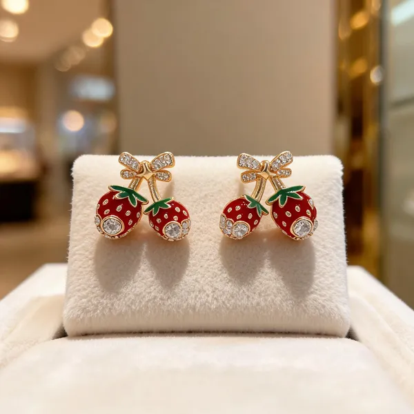 Gold_Copper_Alloy_Strawberry_Drop_Earrings_For_Women