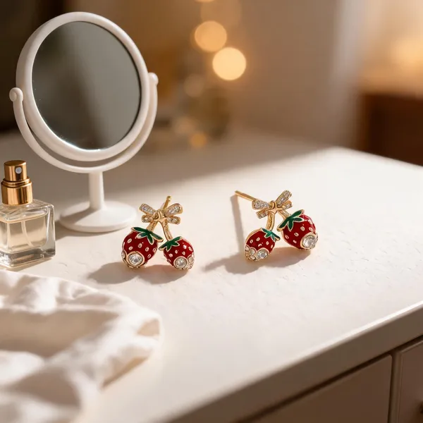 Gold_Copper_Alloy_Strawberry_Drop_Earrings_For_Women