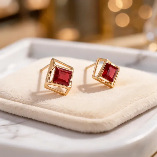 Gold_Red_Copper_Alloy_Geometric_Stone_Stud_Earrings_For_Women