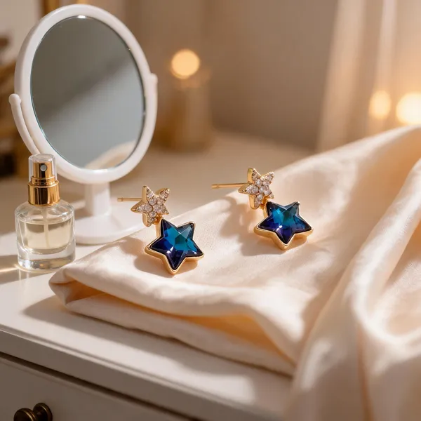 Blue_Gold_Copper_Alloy_Star_Drop_Earrings_For_Women