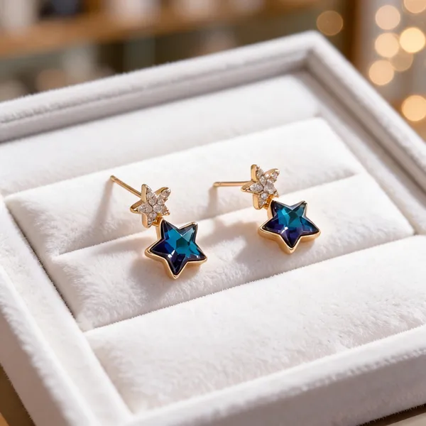 Blue_Gold_Copper_Alloy_Star_Drop_Earrings_For_Women