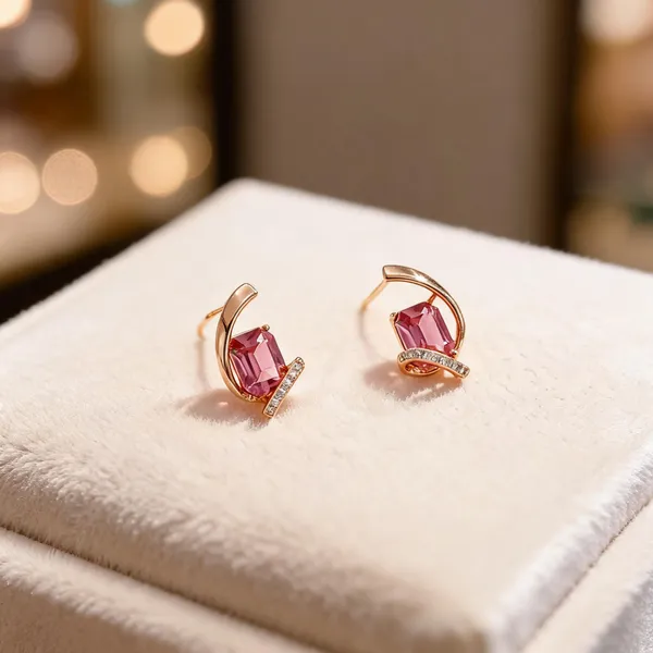 Rose_Gold_And_Pink_Copper_Alloy_Stud_Earrings_For_Women