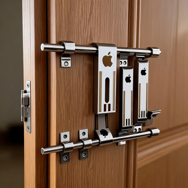 Nivaz_Silver_Stainless_Steel_Apple_Design_Door_Latch_Set