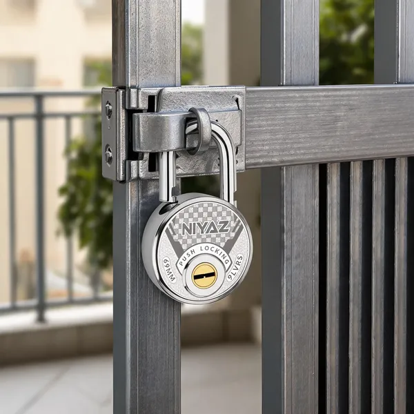 Nivaz_Silver_Iron_Push_Locking_Round_Padlock_Pack_Of_2