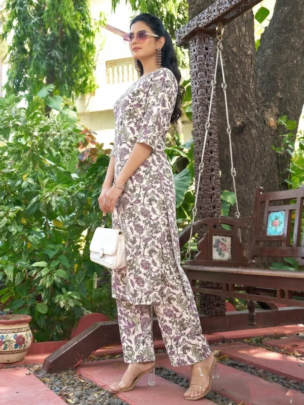 Pure_Cotton_Printed_With_Hand_Work_Straight_Kurta_Pant_Wine