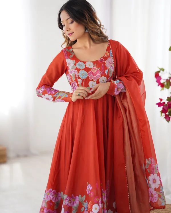 Organza_Silk_Anarkali_Suit_Set_With_Dupatta_Pant_Orange