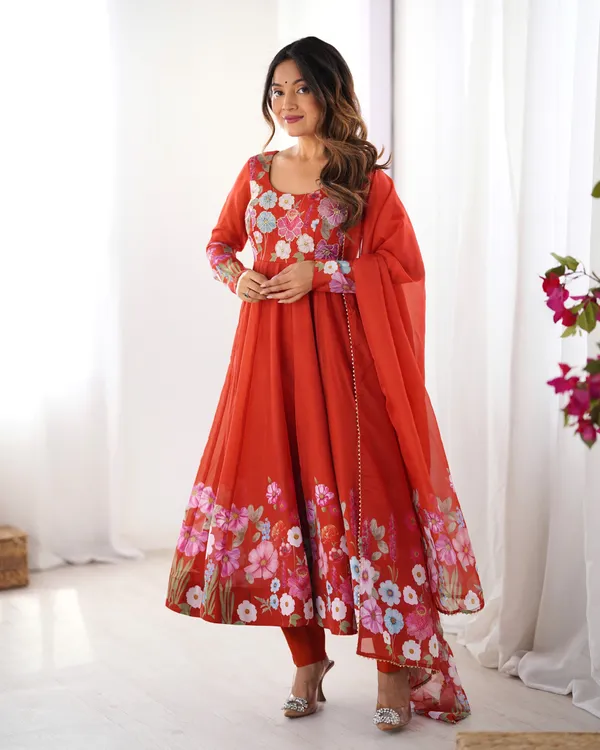 Organza_Silk_Anarkali_Suit_Set_With_Dupatta_Pant_Orange