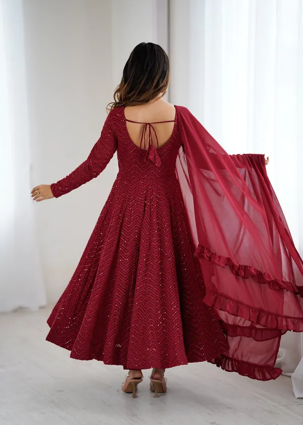 Lucknowi_Georgette_Anarkali_Suit_Set_With_Dupatta_Wine