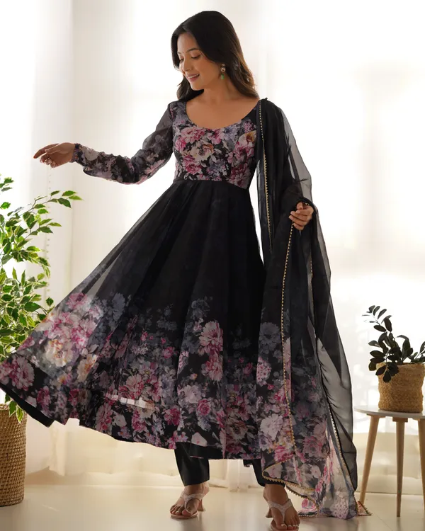 Floral_Organza_Silk_Anarkali_Set_With_Dupatta_Black