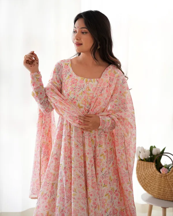 Organza_Floral_Printed_Pink_Anarkali_Set