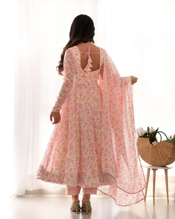 Organza_Floral_Printed_Pink_Anarkali_Set