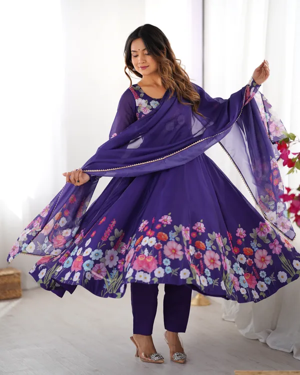 Women_Floral_Printed_Organza_Silk_Flared_Anarkali_Kurta_Set_Blue