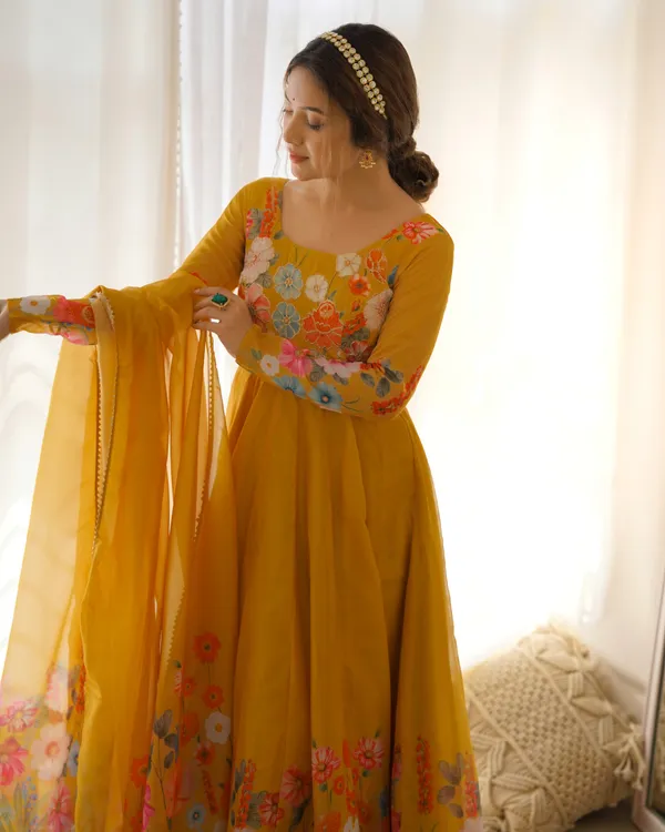 Women_Floral_Printed_Organza_Silk_Flared_Anarkali_Kurta_Set_Yellow