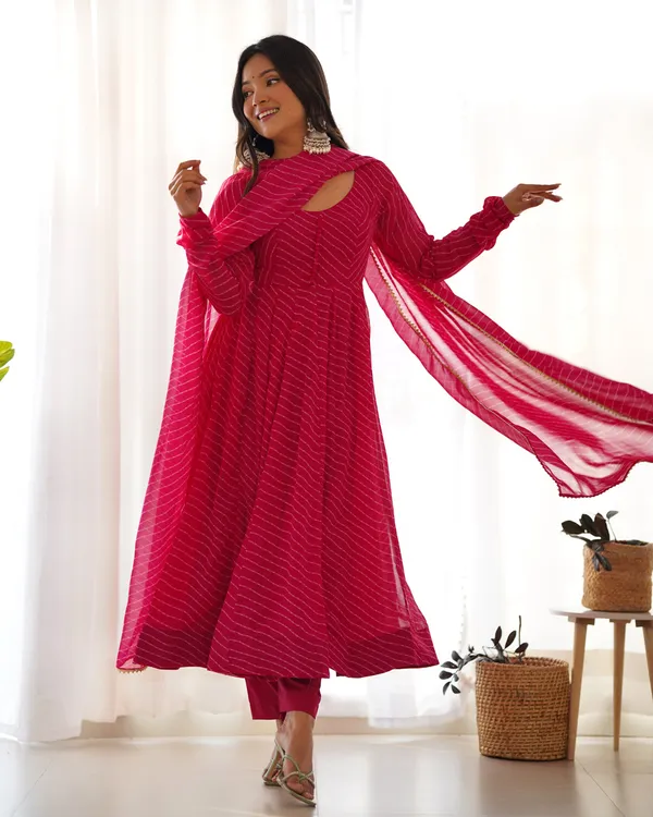 Women_Leheriya_Printed_Georgette_Anarkali_Kurta_Set_Rani