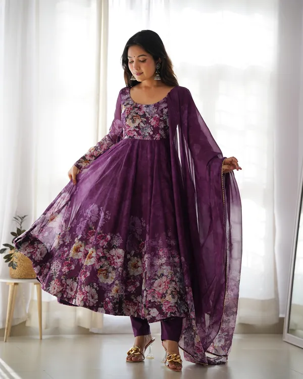 Women_Purple_Floral_Printed_Organza_Silk_Anarkali_Gown_Set_With_Dupatta_Pant_Purple