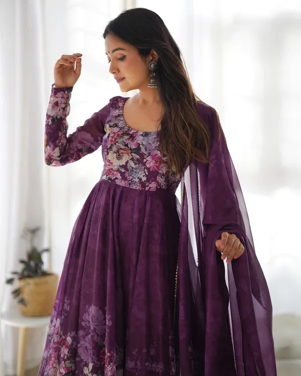 Women_Purple_Floral_Printed_Organza_Silk_Anarkali_Gown_Set_With_Dupatta_Pant_Purple