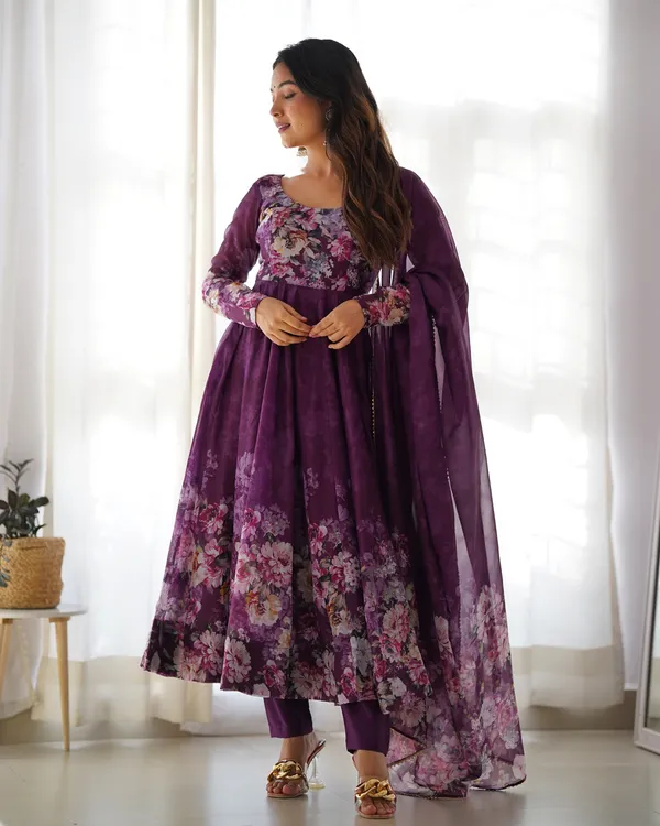 Women_Purple_Floral_Printed_Organza_Silk_Anarkali_Gown_Set_With_Dupatta_Pant_Purple