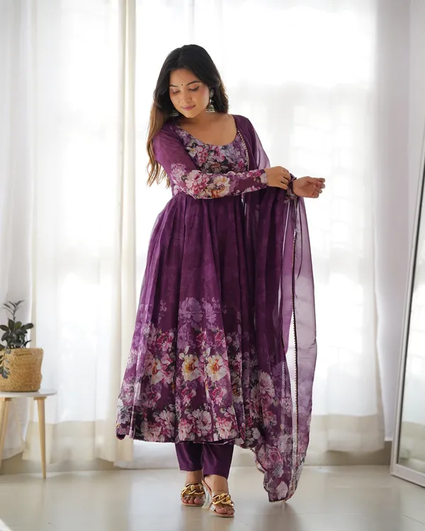 Women_Purple_Floral_Printed_Organza_Silk_Anarkali_Gown_Set_With_Dupatta_Pant_Purple
