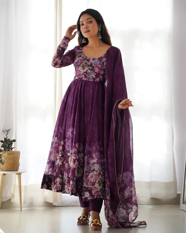 Women_Purple_Floral_Printed_Organza_Silk_Anarkali_Gown_Set_With_Dupatta_Pant_Purple