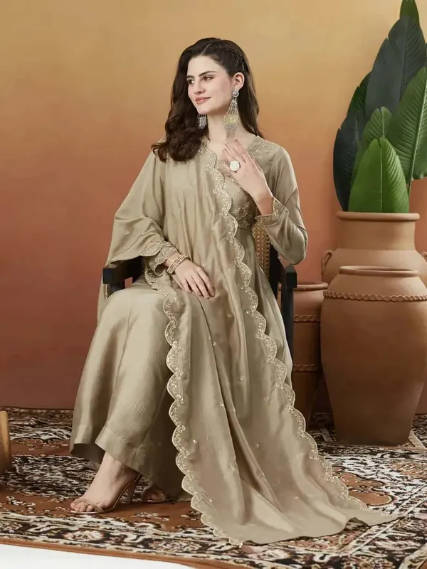 Silk_Embroidered_Anarkali_Kurta_Pant_Dupatta_Set_Cream