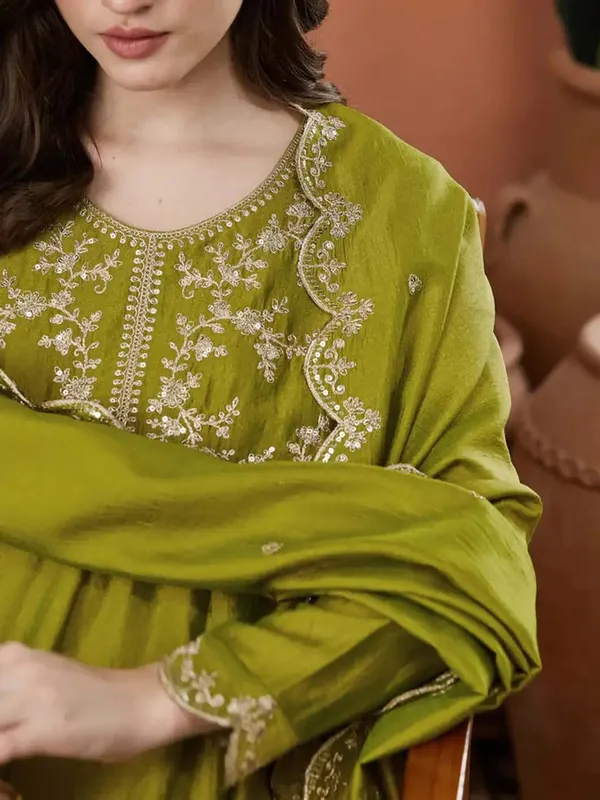 Silk_Embroidered_Anarkali_Kurta_Pant_Dupatta_Set_Mendi
