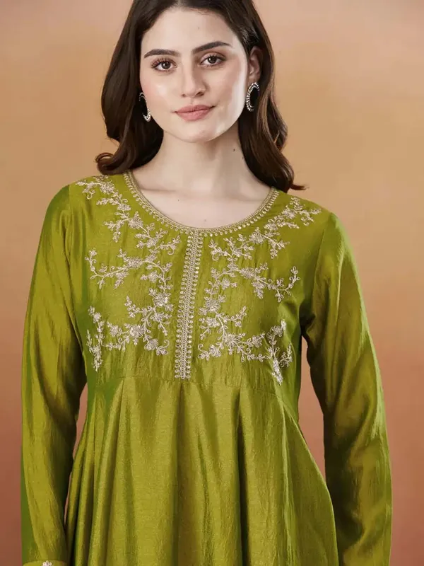 Silk_Embroidered_Anarkali_Kurta_Pant_Dupatta_Set_Mendi