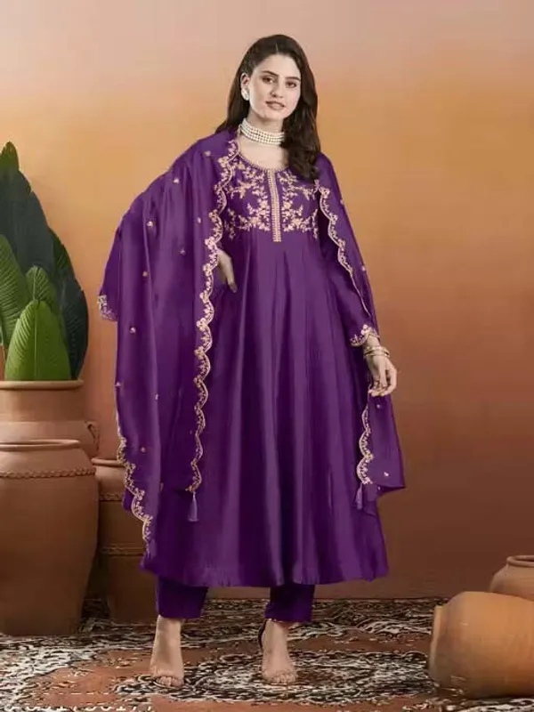 Silk_Embroidered_Anarkali_Kurta_Pant_Dupatta_Set_Purple