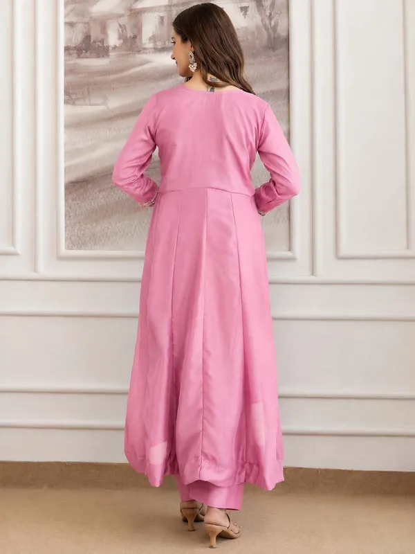 Embroidery_Vichitra_Silk_Anarkali_Kurta_Pant_Set_With_Dupatta_Pink