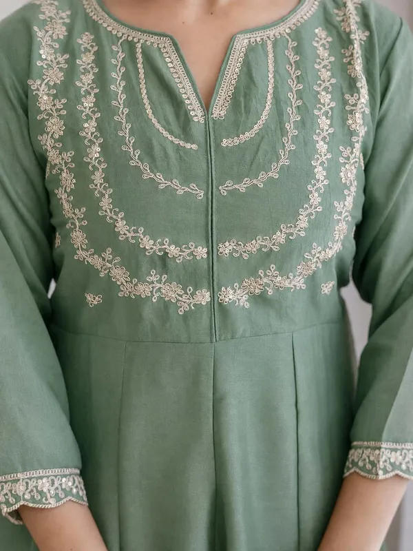 Embroidery_Vichitra_Silk_Anarkali_Kurta_Pant_Set_With_Dupatta_Pista