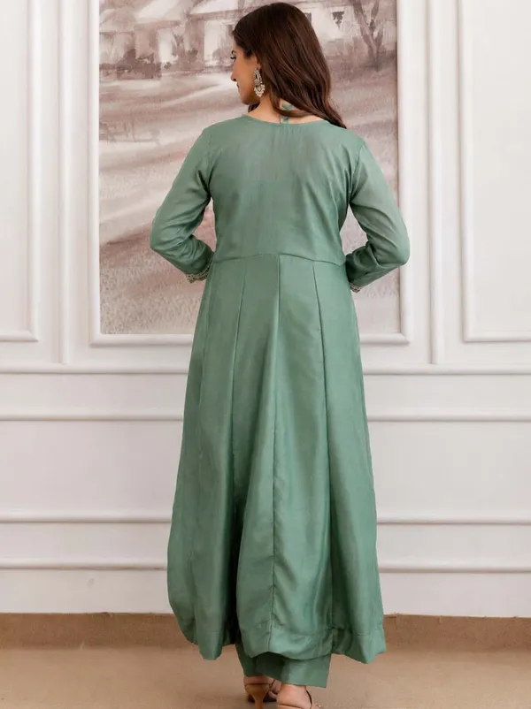 Embroidery_Vichitra_Silk_Anarkali_Kurta_Pant_Set_With_Dupatta_Pista