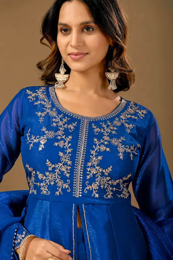 Women_S_Satin_Kurta_Set_With_Elegant_Embroidered_Design_Rama