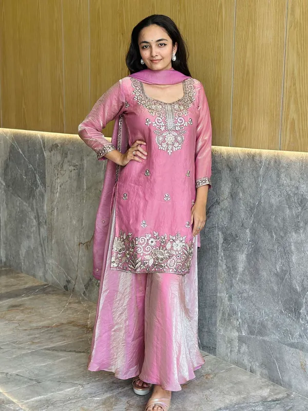 Elegant_Satin_3_Piece_Kurta_Palazzo_Dupatta_Set_Dusty_Pink