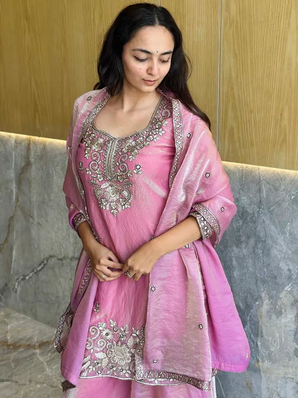 Elegant_Satin_3_Piece_Kurta_Palazzo_Dupatta_Set_Dusty_Pink