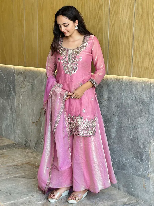 Elegant_Satin_3_Piece_Kurta_Palazzo_Dupatta_Set_Dusty_Pink