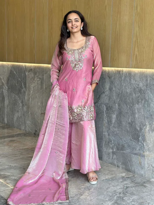 Elegant_Satin_3_Piece_Kurta_Palazzo_Dupatta_Set_Dusty_Pink