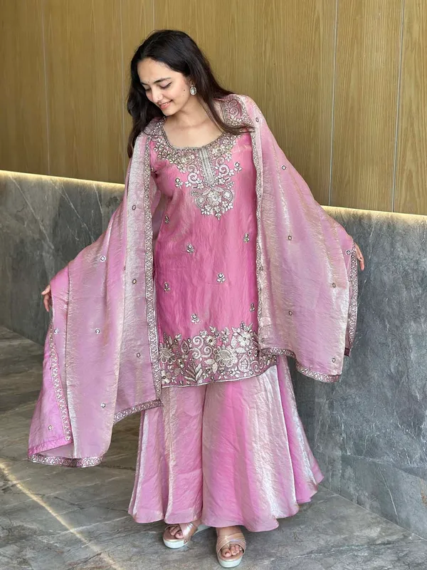 Elegant_Satin_3_Piece_Kurta_Palazzo_Dupatta_Set_Dusty_Pink