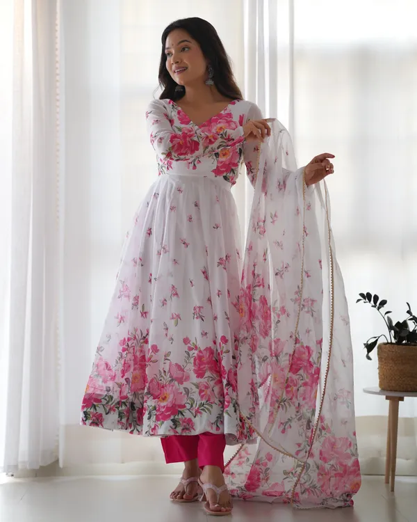 Organza_White_Floral_Anarkali_Set_With_Dupatta_Pant_White