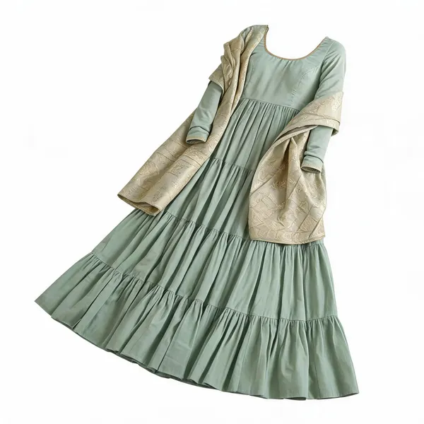 Pista_Roman_Chanderi_Fully_Flared_Anarkali_Suit_Set_For_Women