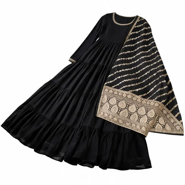 Black_Roman_Chanderi_Fully_Flared_Anarkali_Suit_Set_For_Women