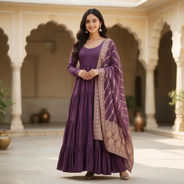 Lavender_Roman_Chanderi_Fully_Flared_Anarkali_Suit_Set_For_Women