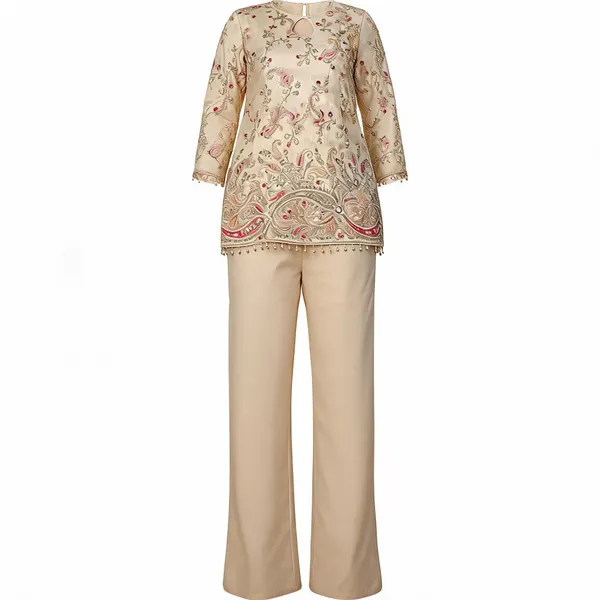 White_Chiffon_Satin_Sequin_Embroidered_Co-Ord_Set_For_Women