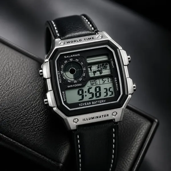 Black_Fibre_Belt_Strap_Digital_Sports_Watch_For_Men