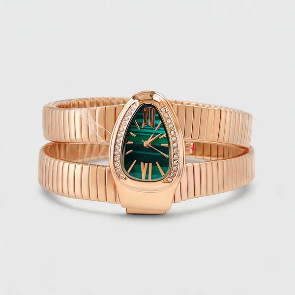 Rose_Gold_Stainless_Steel_Green_Dial_Bracelet_Watch_For_Women